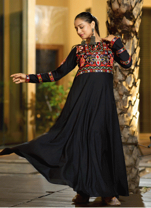 Black anarkali kurti best sale