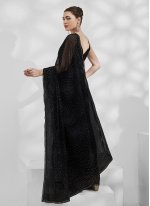 Black Shimmer Swarovski Trendy Sari