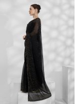 Black Shimmer Swarovski Trendy Sari