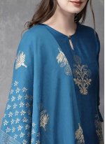 Blue Cotton  Embroidered Trendy Salwar Suits