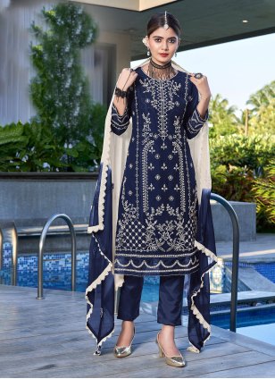 Net Chikankari Designer Ladies Suit, Mix Color, A-line at Rs 1349 in Surat