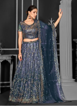 Royal Blue Heavy Embroidered Lehenga Choli – myracouture