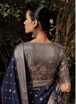 Blue Silk Weaving Designer Saree