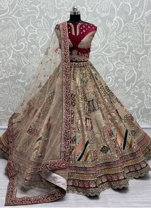 Buy Glamorous Fancy Fabric Patch Border Work Designer A Line Lehenga Choli  Online : Switzerland