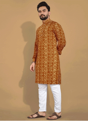 color Printed Cotton  Kurta Payjama