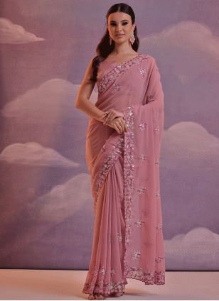 Elite Embroidered work Traditional Saree