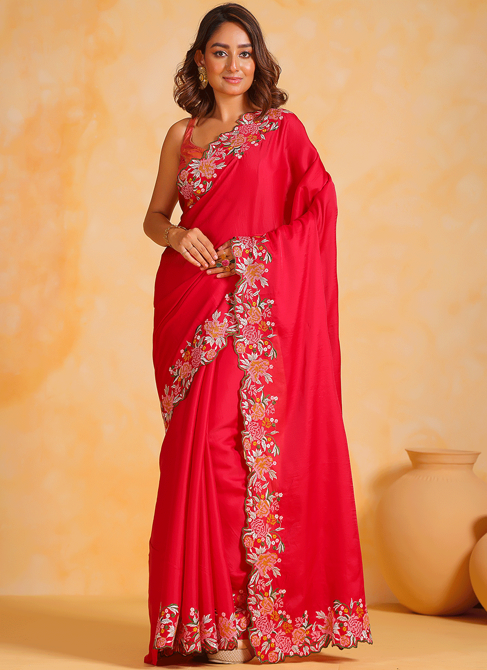 Buy Latest Red Sarees Online | Salwari