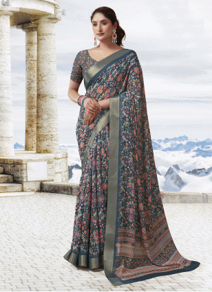 Georgette Printed Traditional Saree