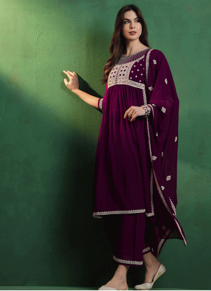 Georgette Salwar suit in Purple