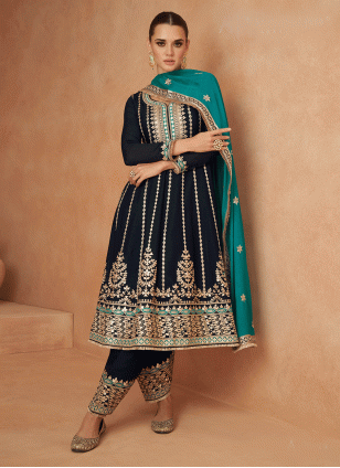 Glitzy Embroidered work Readymade Salwar Suits