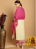 Green Chanderi Embroidered Pant Style Suit