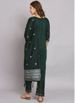 Green Cotton  Woven Salwar suit