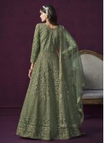 Green Net Embroidered Salwar suit