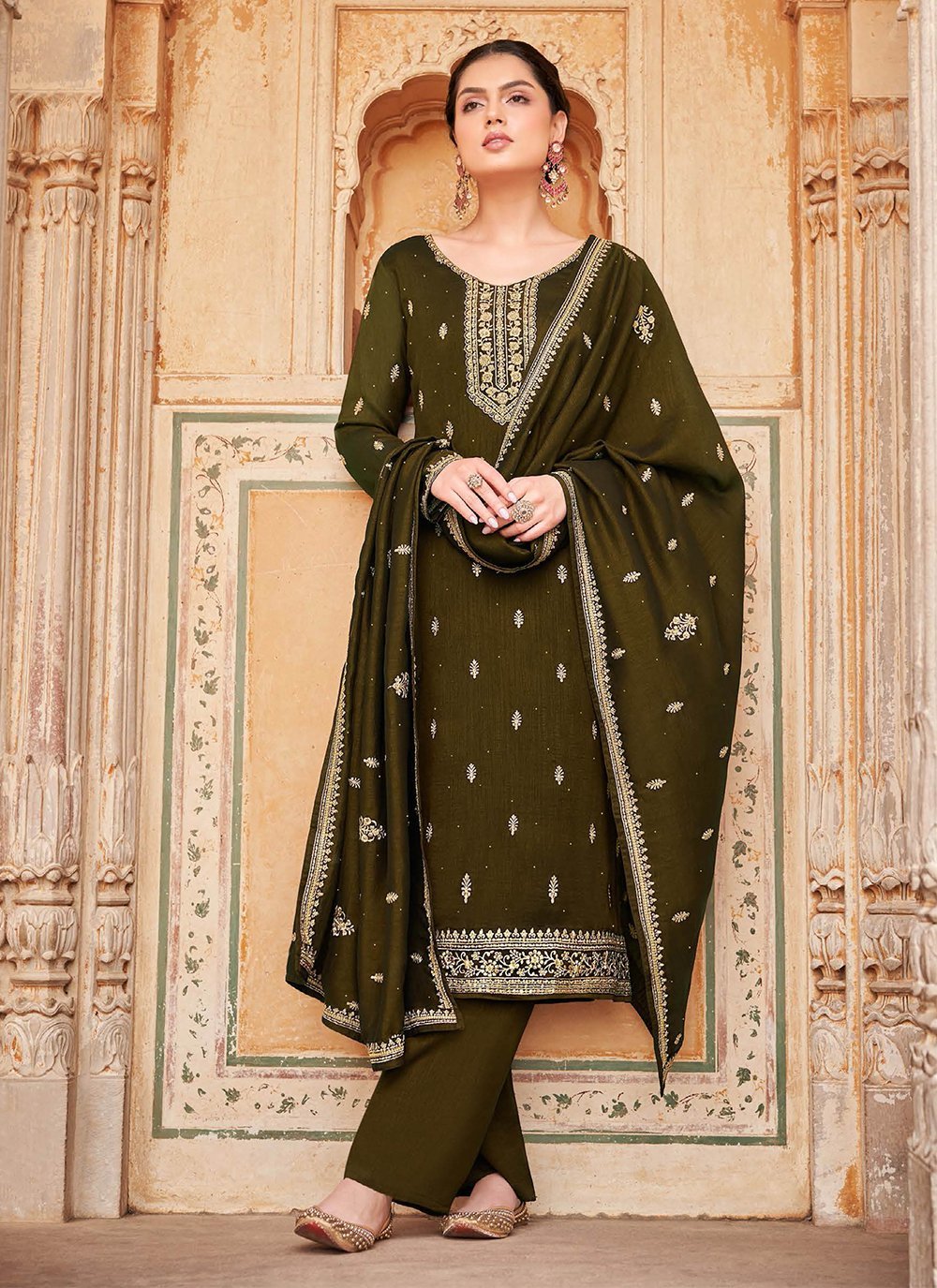 Silk suits designs for ladies sale