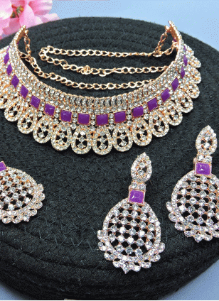 Ideal Purple Bridal Jewellery Set