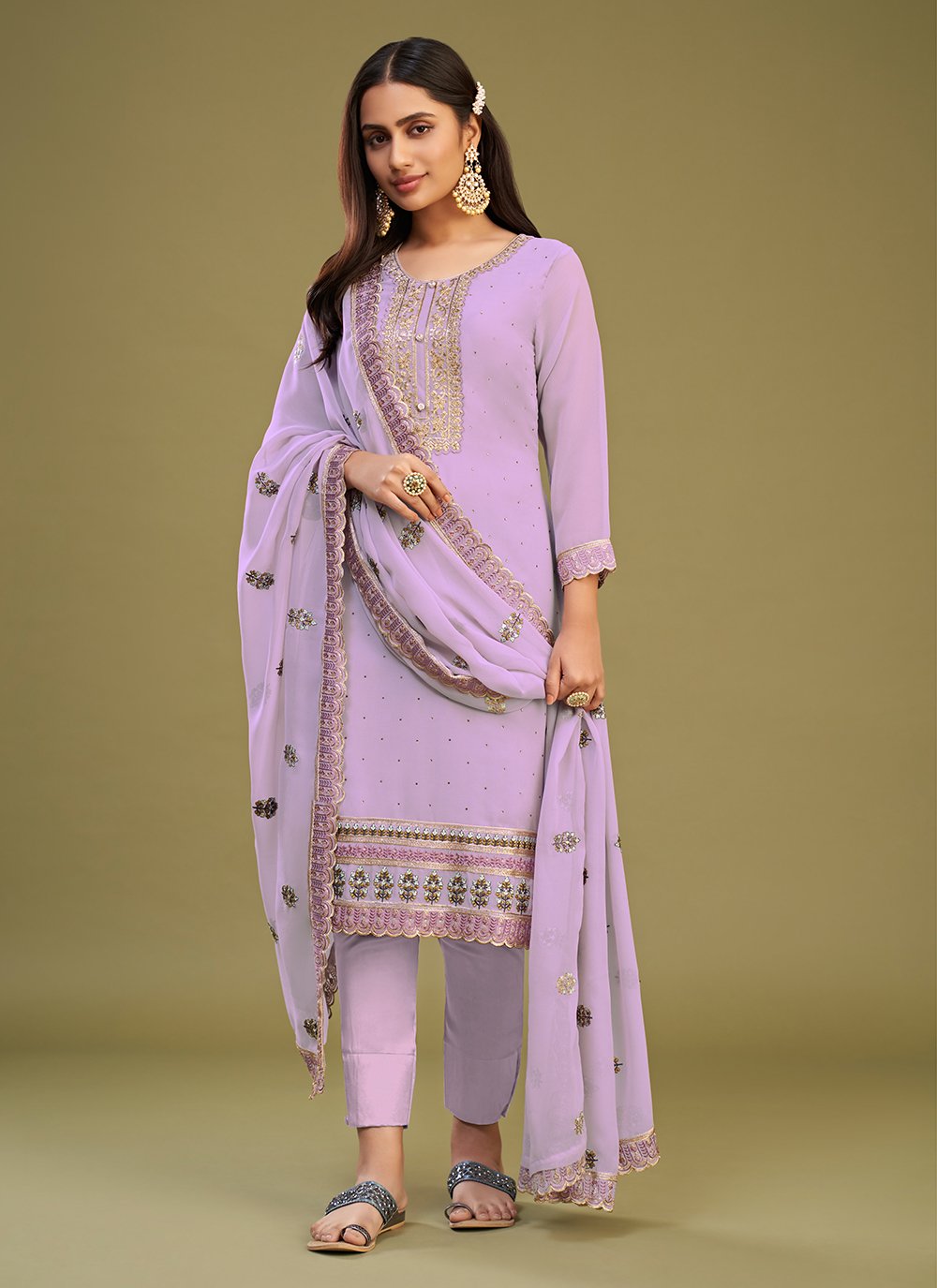 Discover 203+ punjabi suit purple colour best