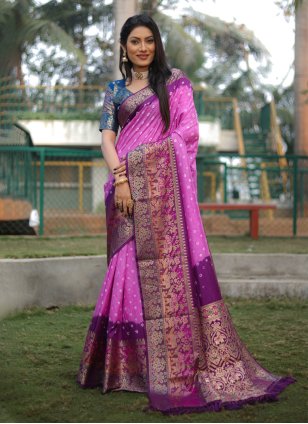 Buy Rani Silk Traditional Wear Kanjivaram Saree Online From Wholesale  Salwar.