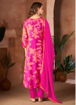Magenta Muslin Digital Print Salwar suit
