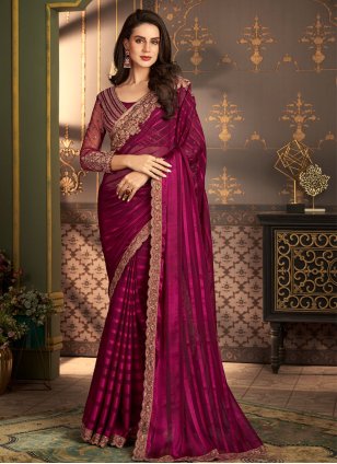 Banarasi Shagun Magenta Color Tussar Silk Handwoven Banarasi Saree in  Jodhpur at best price by Banarasi Shagun - Justdial