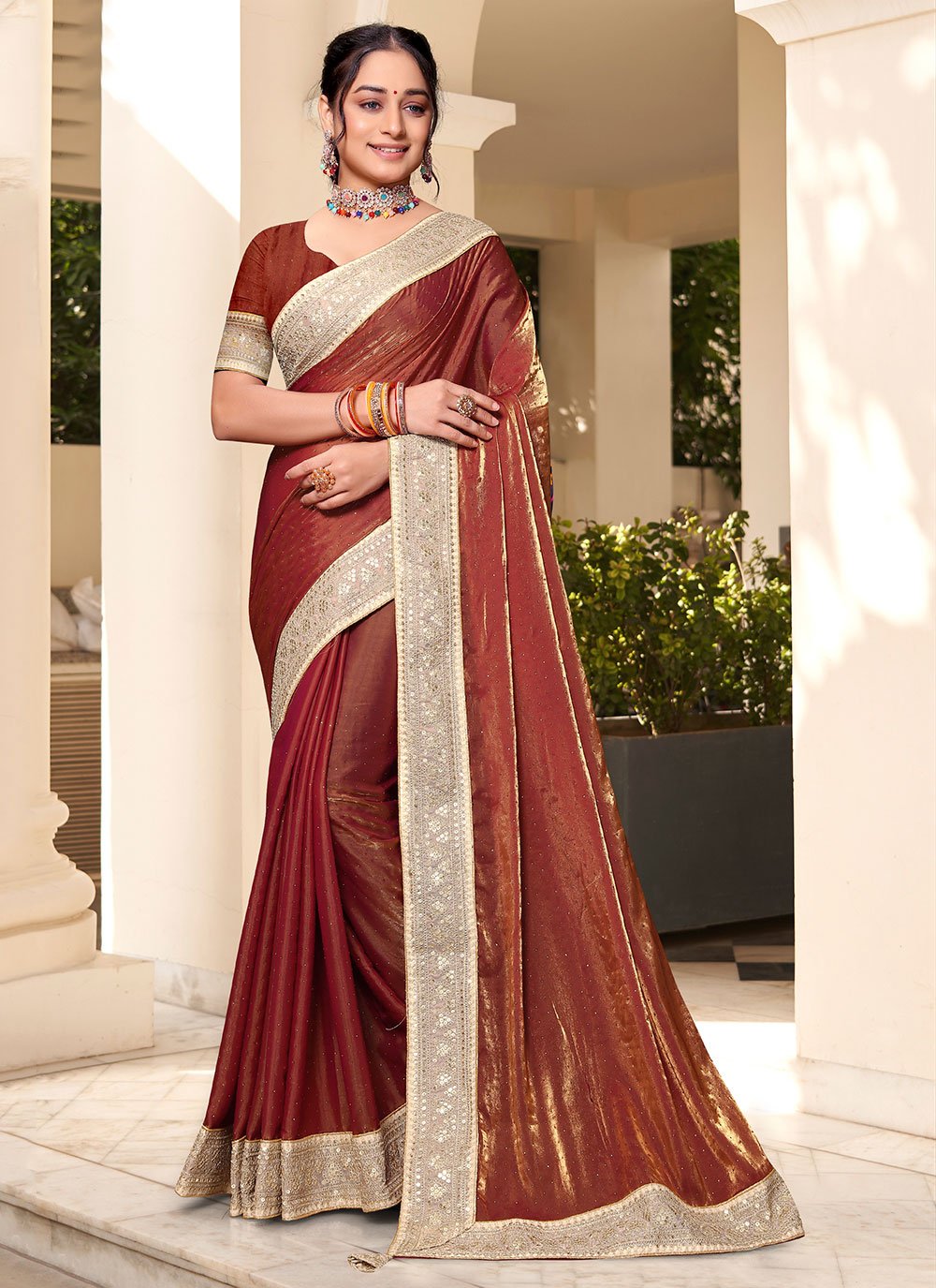 Buy online Maroon Linen Saree from ethnic wear for Women by Aap Ki Dukan  for ₹500 at 50% off | 2024 Limeroad.com