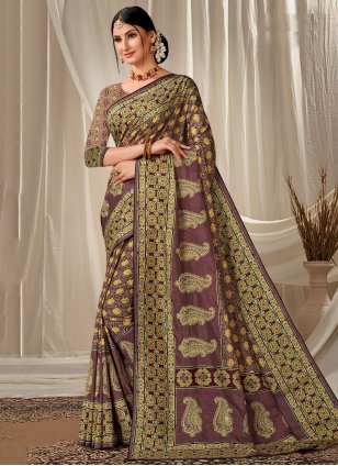 Multi Colour Art Silk Embroidered Trendy Sari