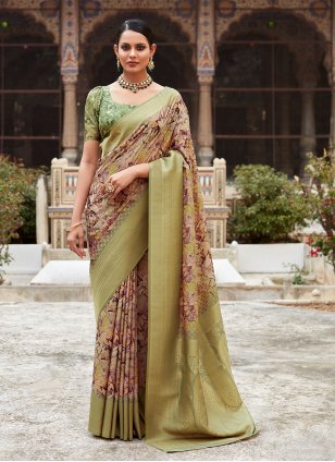 Multi Colour Crepe Woven Classic Sari