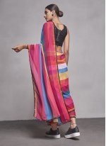 Multi Colour Georgette Lace Classic Sari