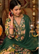 Multi Colour Silk Embroidered Salwar suit