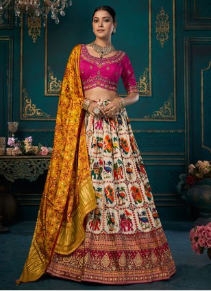RE - Multi Coloured Sequence and Mirror Work Designer Lehenga Choli -  Featured Product
