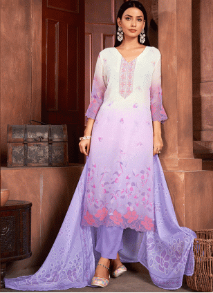 Muslin Embroidered Readymade Salwar Suits in