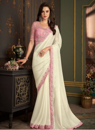 Buy the elegant White Gold Woven Kanjivaram Saree at best price - Karagiri