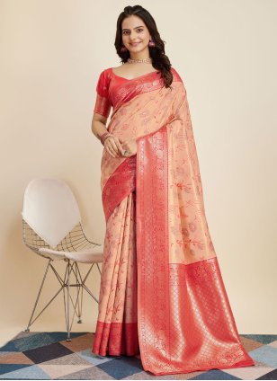 Gold Kanchipuram Tissue Silk Saree – IndianVillèz