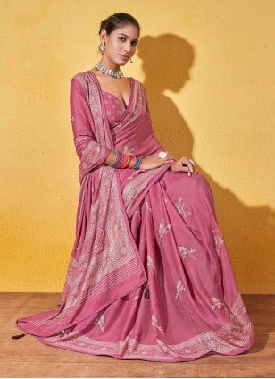 Buy Baby Pink Silk Sarees Online Shopping for Women & Girls – HATKE BRIDE