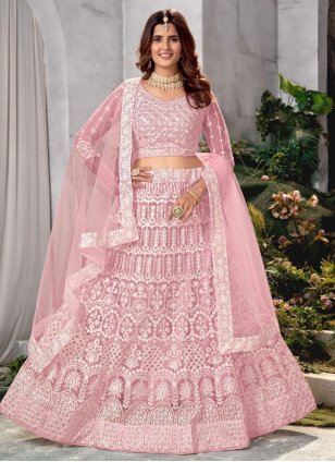 Pink color heavy designer lehenga for engagement and wedding – Joshindia