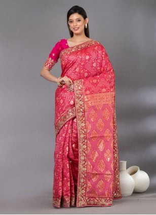 Red Color Poly Silk Saree