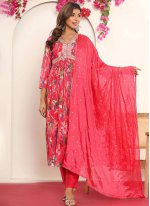 Pink Silk Blend Embroidered Salwar suit