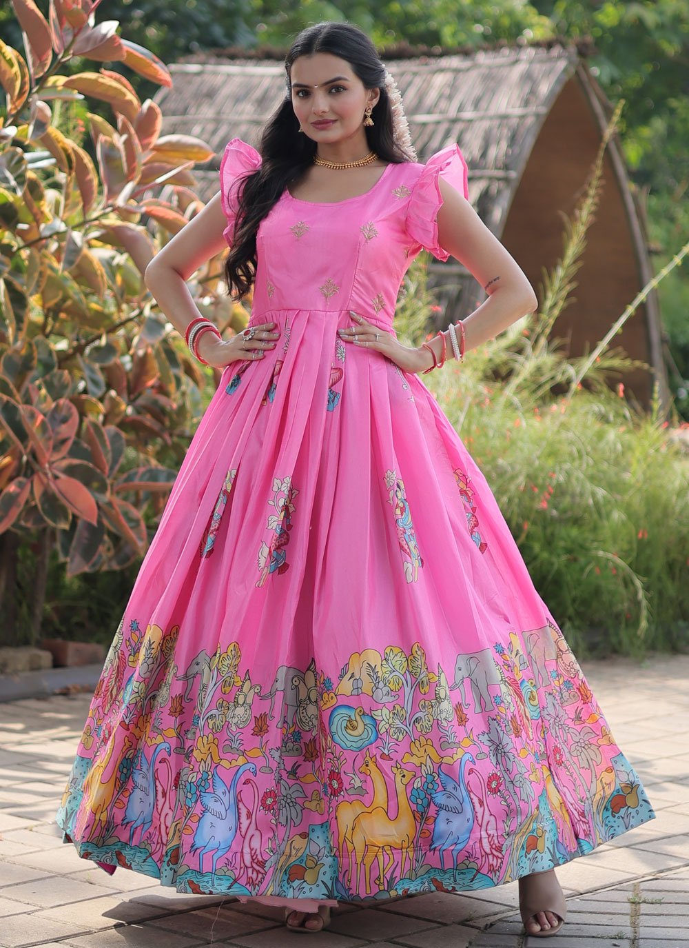 INDIAN Pink And Peach Double Shaded Gown, 18 TO 35 at Rs 1100 in Mumbai