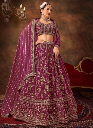 Aditi Rao Hydari in a gorgeous purple designer lehenga and blouse with hand  embroidered silver th… | Wedding lehenga designs, Indian fashion dresses,  Indian fashion