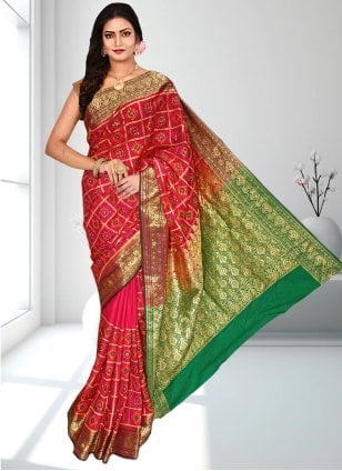 Rani Bhagalpuri Silk Embroidered Designer Sari