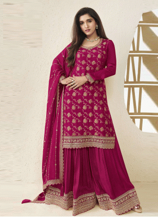 Rani Chinon Embroidered Women's Salwar suit