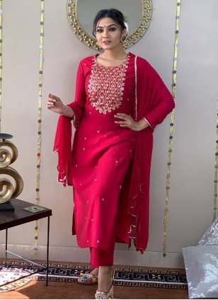 rani rayon embroidered pant style suit 96566
