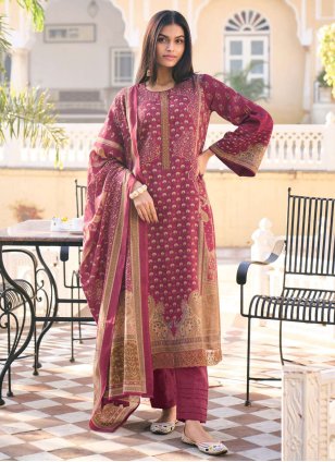 Sparkling Green Digital Print Chanderi Silk Readymade Anarkali Salwar Suit -