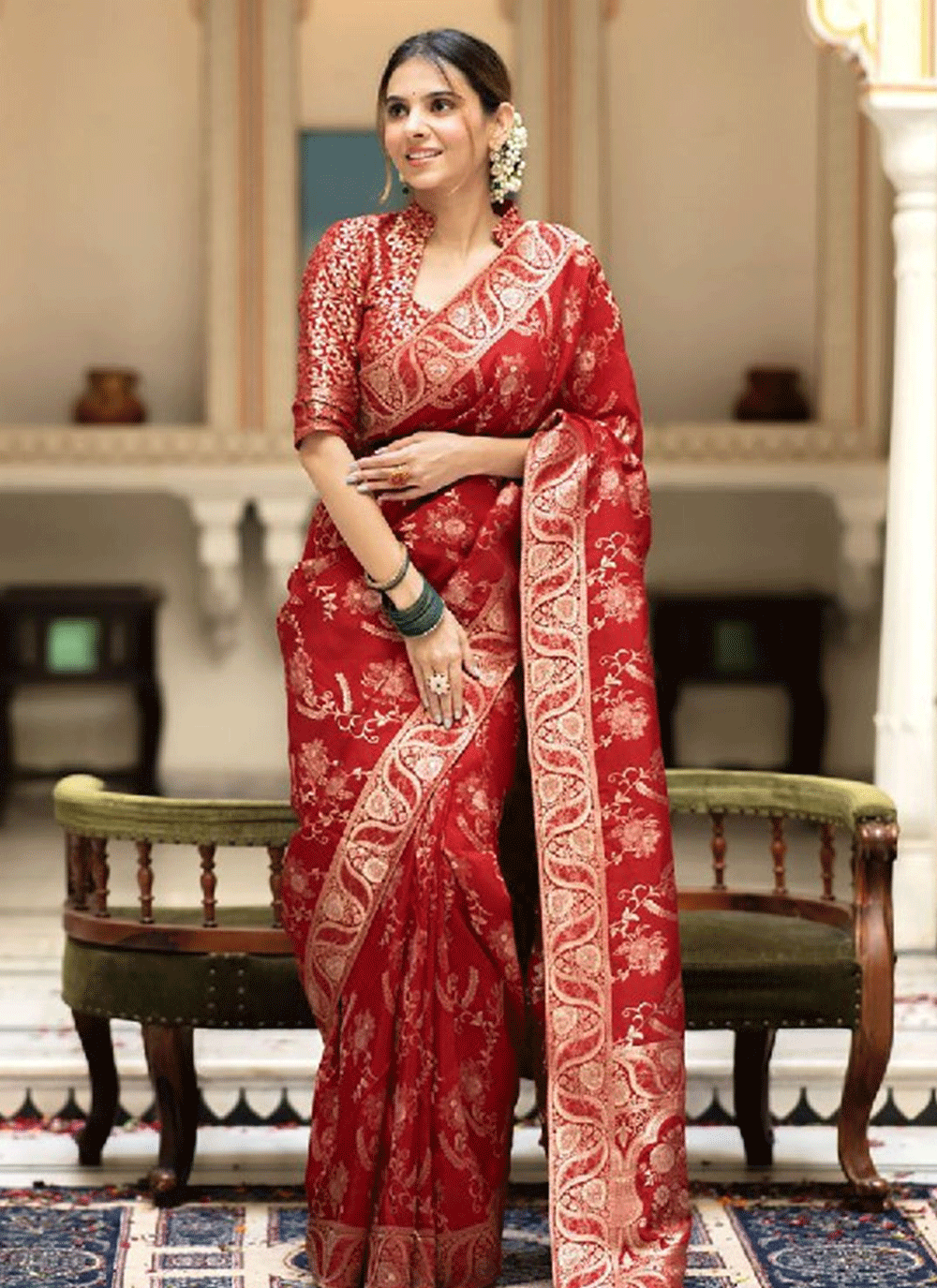 Buy Latest Red Sarees Online | Salwari