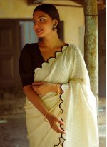White Organza Lucknowi Work Classic Sari