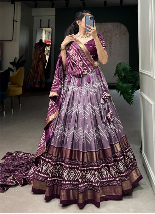 Buy Wedding Wear Wine Embroidery Work Net Silk Lehenga Choli Online From  Surat Wholesale Shop.