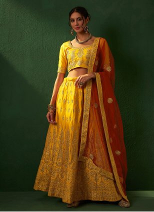 MONIKA & NIDHI RUFFLE LEHENGA SET – Kuro Clothing India